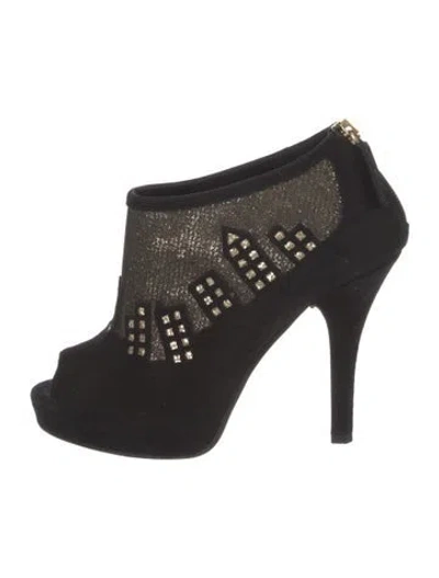 Pre-owned Kate Spade Suede Patterned Pumps In Black