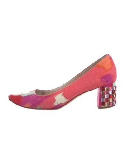 Pre-owned Kate Spade Suede Printed Pumps In Pink
