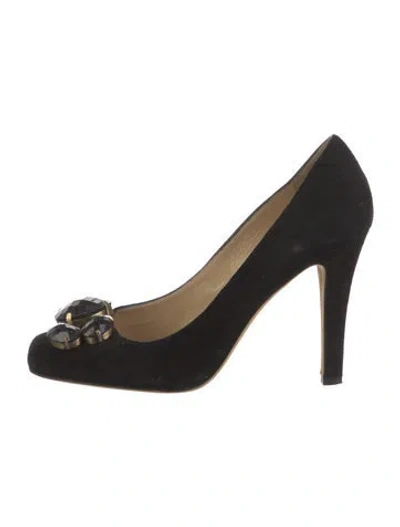 Pre-owned Kate Spade Suede Pumps In Black