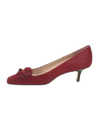 Pre-owned Kate Spade Suede Pumps In Burgundy