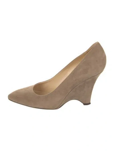 Pre-owned Kate Spade Suede Pumps In Neutral