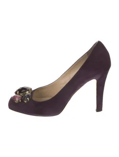 Pre-owned Kate Spade Suede Pumps In Purple