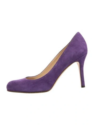 Pre-owned Kate Spade Suede Pumps In Purple