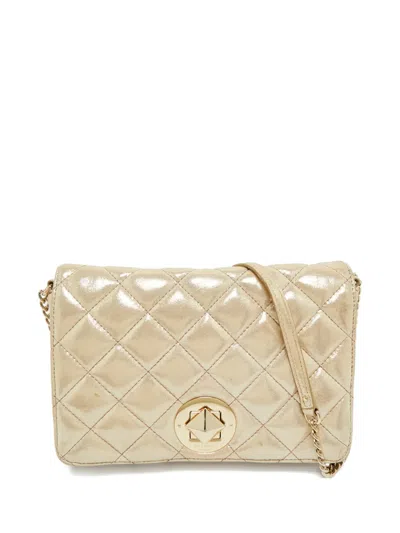 Pre-owned Kate Spade Suede Quilted Shoulder Bag In Neutral