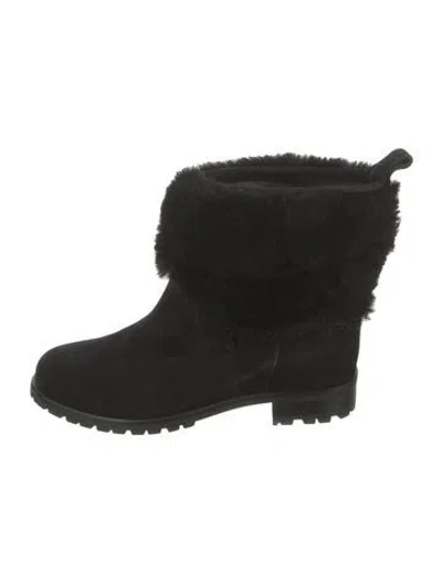 Pre-owned Kate Spade Suede Rain Boots In Black