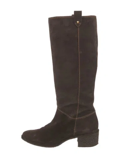Pre-owned Kate Spade Suede Riding Boots In Brown