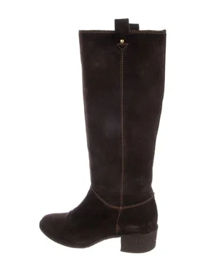 Pre-owned Kate Spade Suede Riding Boots In Brown