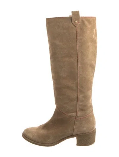 Pre-owned Kate Spade Suede Riding Boots In Brown