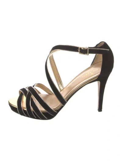 Pre-owned Kate Spade Suede Sandals In Black