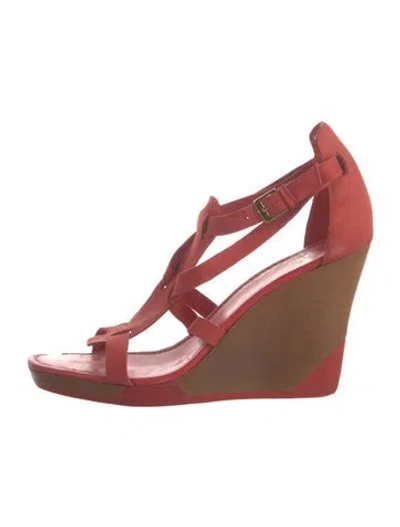 Pre-owned Kate Spade Suede Sandals In Red