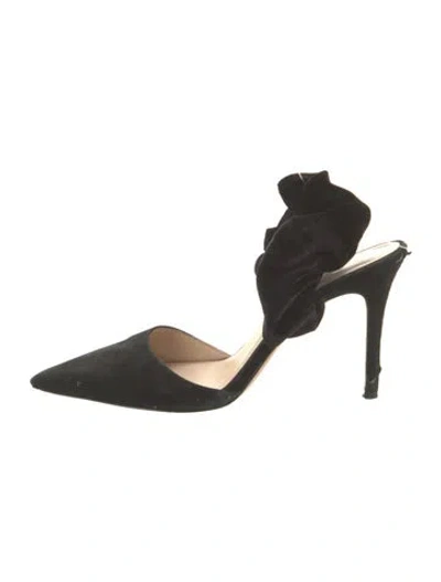 Pre-owned Kate Spade Suede Slingback Pumps In Black