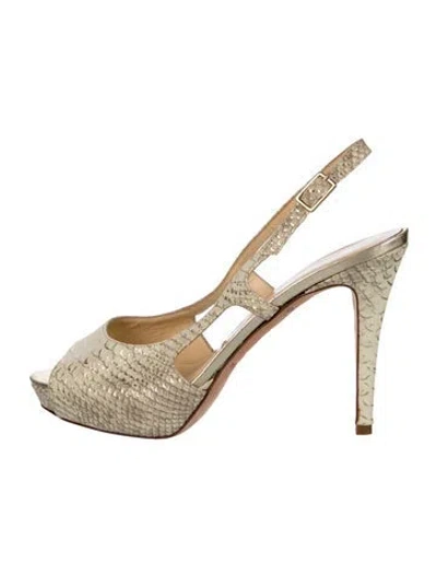 Pre-owned Kate Spade Suede Slingback Pumps In Gold