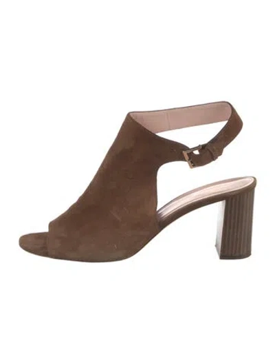 Pre-owned Kate Spade Suede Slingback Pumps In Neutral