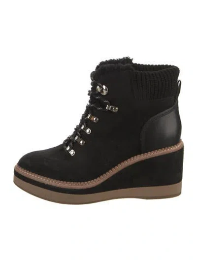 Pre-owned Kate Spade Suede Snow Boots In Black