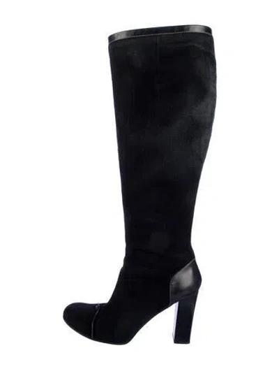 Pre-owned Kate Spade Suede Tassel Accents Boots In Black