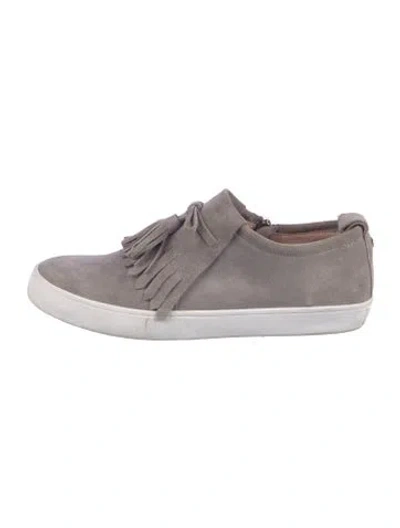 Pre-owned Kate Spade Suede Tassel Accents Sneakers In Gray