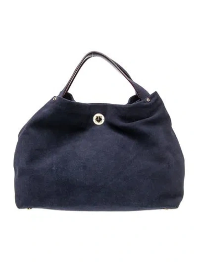 Pre-owned Kate Spade Suede Top Handle Bag In Blue