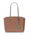 Kate Spade Suite Crossgrain Leather Work Tote In Warm Acorn