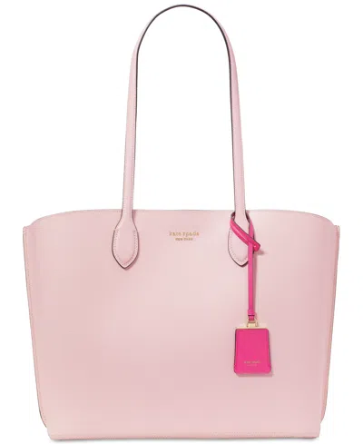 Kate Spade Suite Large Crossgrain Leather Work Tote In Pink Multi