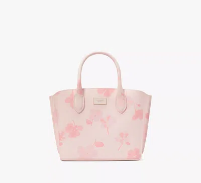 Kate Spade Suite Spring Pansies Crossbody Tote In Blush Cloud