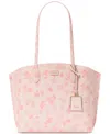 Kate Spade Suite Spring Pansies Large Tote Bag In Blush Cloud Multi