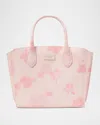 Kate Spade Suite Spring Pansies Leather Crossbody Tote Bag In Blush Cloud Multi