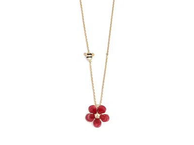 Kate Spade Summer Daze Flower Pendant Necklace Red 1: One Size