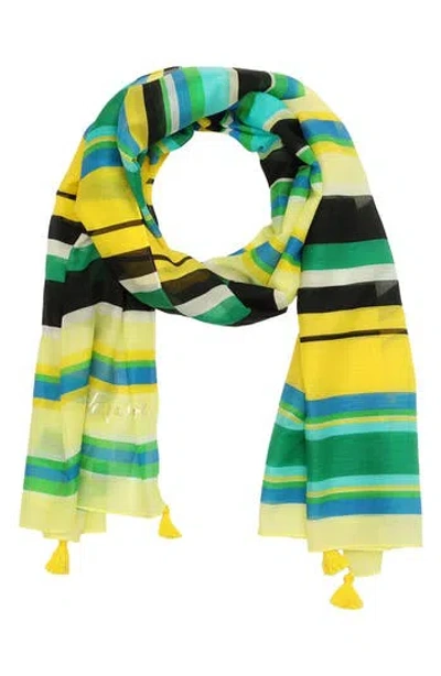 Kate Spade Sunny Stripe Cotton & Silk Oblong Scarf In Multi