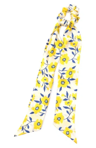 Kate Spade Sunshine Floral Silk Covertible Hair Tie In Cream