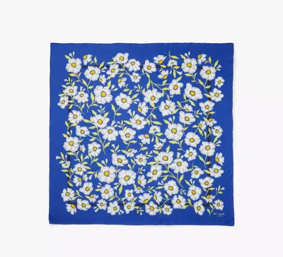 Kate Spade Sunshine Floral Silk Square Scarf In Navy
