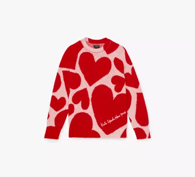 Kate Spade Sweet Hearts Sweater In Classic Red