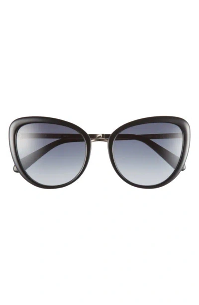 Kate Spade Sydneeos 55mm Cat Eye Sunglasses In Black/ Grey Shaded