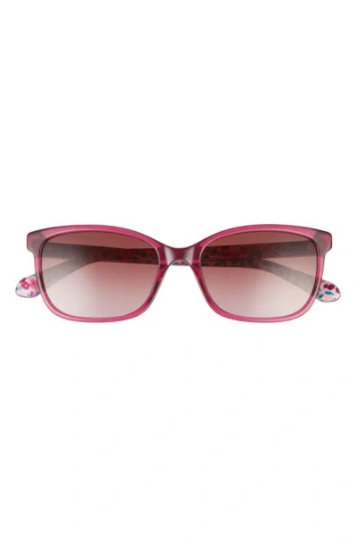 Kate Spade Tabitha 53mm Gradient Polarized Rectangular Sunglasses In Brown