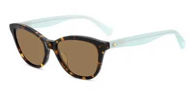 Kate Spade Tayla 2/s Polarized 086/sp Women's Sunglasses Tortoiseshell Size 55 In Brown