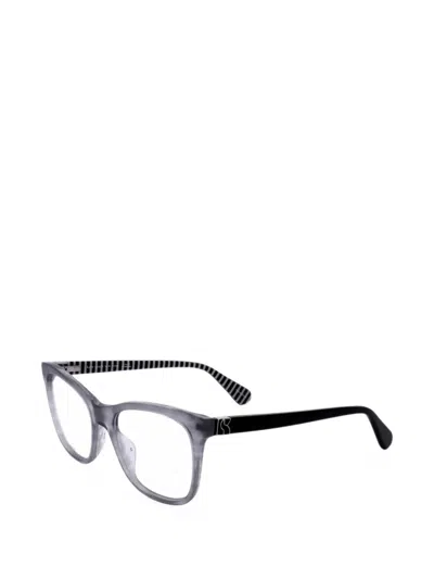 Kate Spade Temperance Rectangle-frame Glasses In Gray