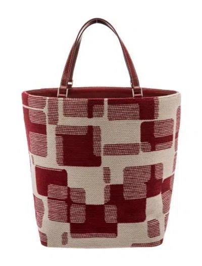 Pre-owned Kate Spade Terry Cloth Top Handle Bag In Neutrals/red
