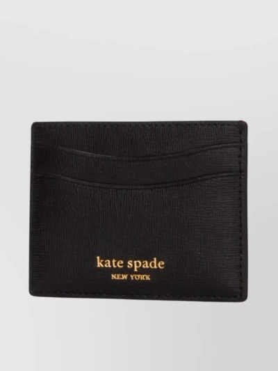 Kate Spade Textured Finish Compact Wallet In Black