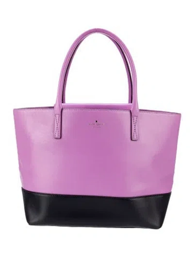 Pre-owned Kate Spade Textured Leather Tote Bag In Purple