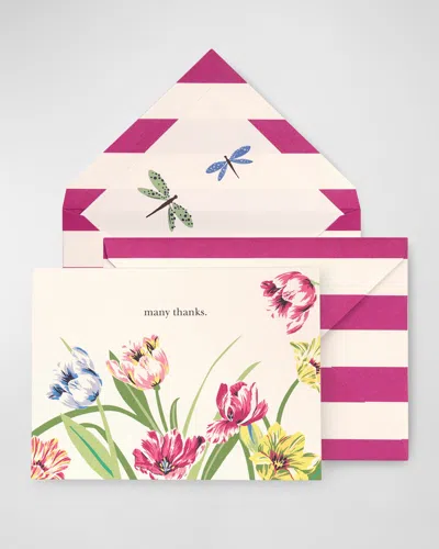 Kate Spade Thank You Notecard Set, Dragonflies And Tulips In Multi