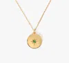 Kate Spade The Color Spark Collection Green Joy Medallion Necklace In Green/gold