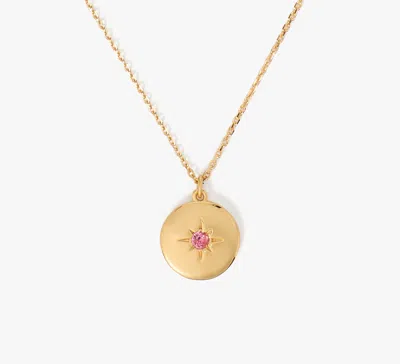 Kate Spade The Color Spark Collection Pink Peace Medallion Necklace In Pink/gold