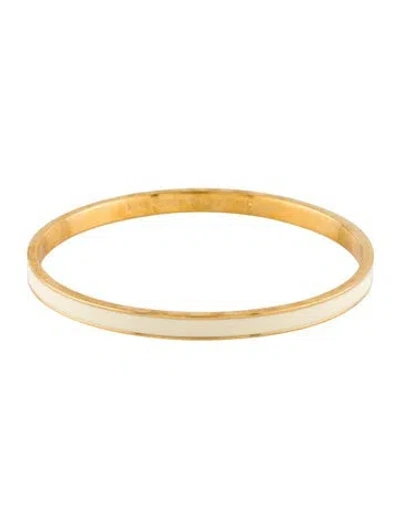 Pre-owned Kate Spade "tickle The Ivories" Bangle Bracelet, 8" In White