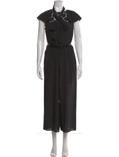 Pre-owned Kate Spade Tie Neck Jumpsuit In Black