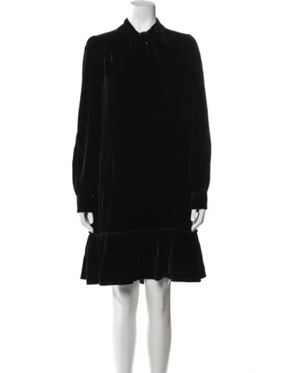 Pre-owned Kate Spade Tie Neck Mini Dress In Black