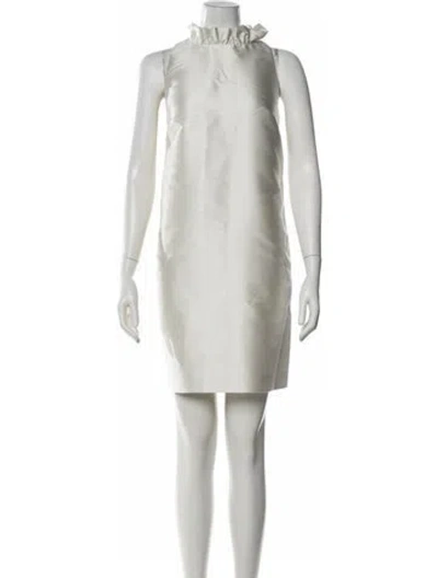 Pre-owned Kate Spade Tie Neck Mini Dress In Neutral