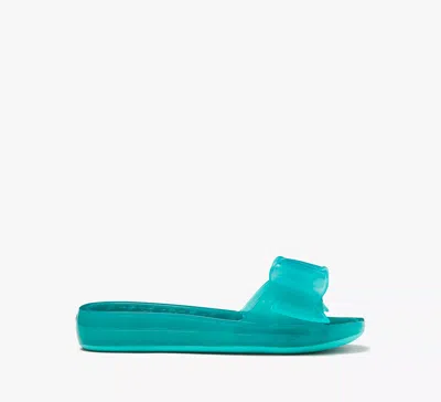 Kate Spade Tie The Knot Slide Sandals In Clean Green