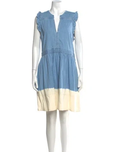 Pre-owned Kate Spade Tie-dye Print Knee-length Dress In Blue