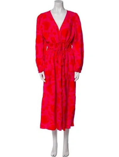 Pre-owned Kate Spade Tie-dye Print Long Dress W/ Tags In Red