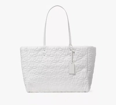 Kate Spade Tilly Quilted Large Tote In White Dove