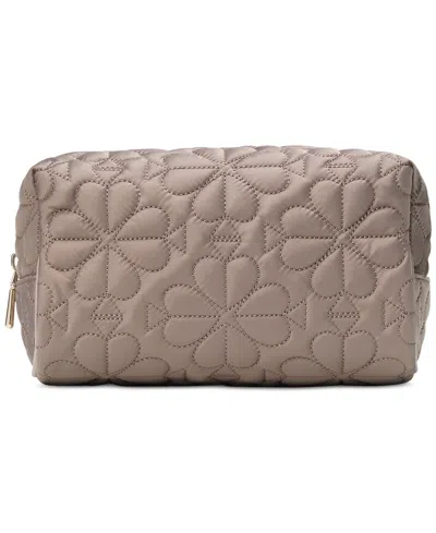 Kate Spade Tilly Small Quilted Cosmetic Bag In Gray